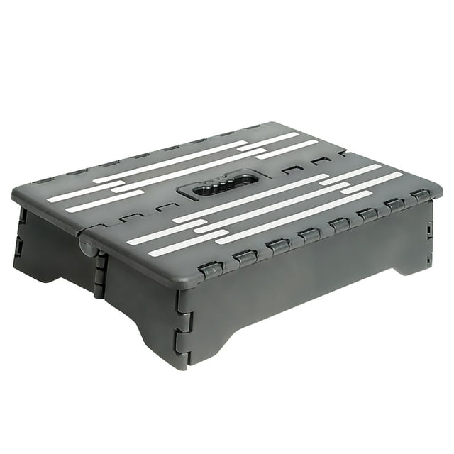 HBFAGFB Portable Folding Step Stool for Elderly Adults Kids, 5 Inch High Large Platform, Foldable Stepping Riser for Car Kitchen Bath, Easy Transport