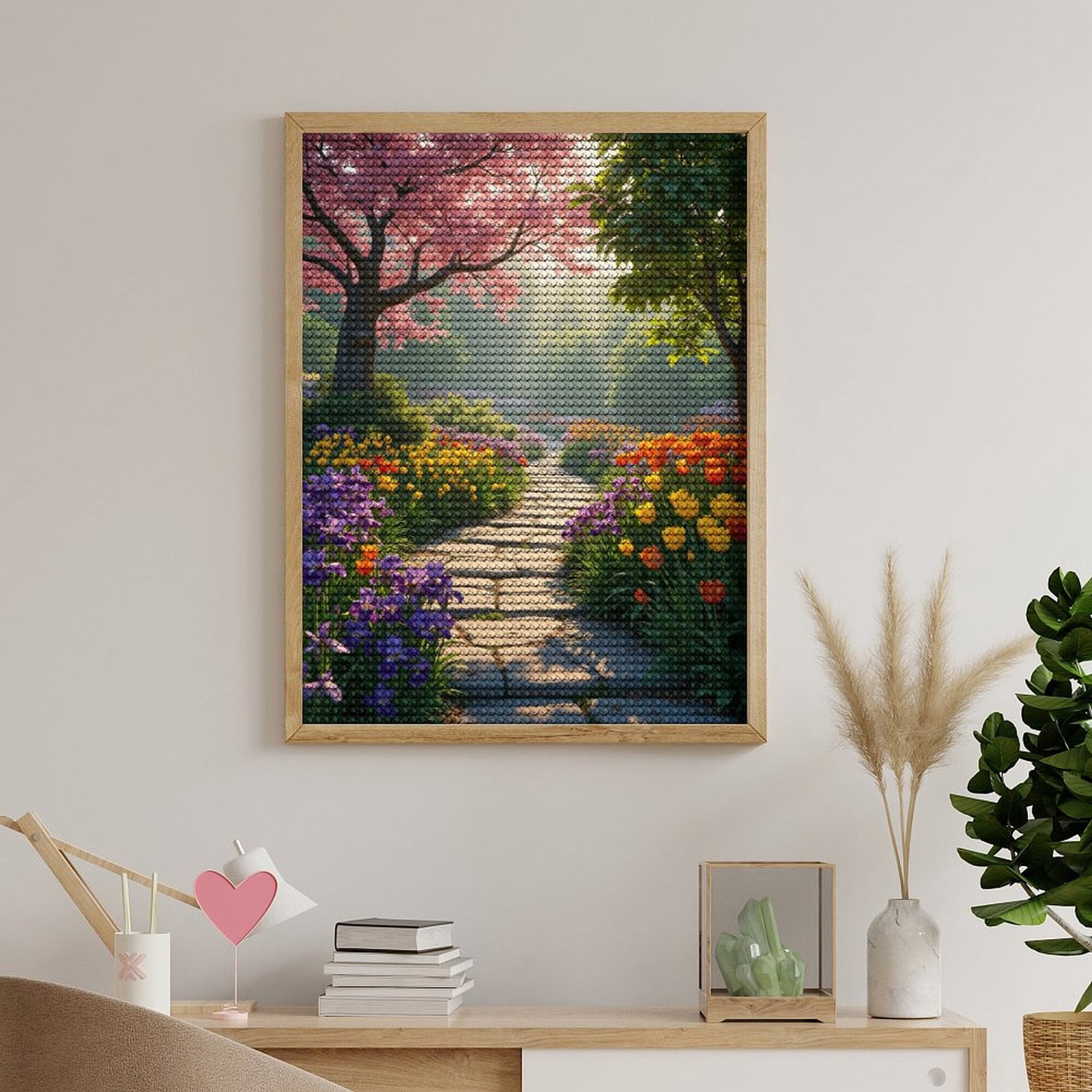 Diamond Art Kits for Adults - Colorful Garden Path Spring Bliss 5d Diamond Painting for Adults, Diamond Art for Adults Beginners, Frameless Diamond Painting Kits for Adults for Home Wall Decor