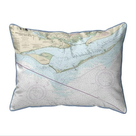 Betsy Drake ZP11401 St George Island, FL Nautical Map Extra Large Zippered Indoor & Outdoor Pillow - 20 x 24