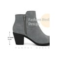 thumbnail image 4 of BLISSFUL STEP Women's Ankle Boots Chunky Heel Round Toe Zipper Faux Leather Boots Gray 7, 4 of 6
