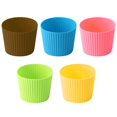 thumbnail image 1 of Funda para taza de café antideslizante de silicona resistente al calor de 5 uds colores surtidos, taza de botella de vidrio reutilizable resistente Sincero Hogar, 1 of 5