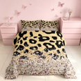 thumbnail image 2 of Homewish Leopard Print Full Size Comforter Sets, Gold Blings Print Bedding Comforter Set, Reversible, 3 Pieces 1 Comforter and 2 Pillowcases, 2 of 6
