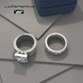 thumbnail image 5 of His and Hers Wedding Ring Sets Couples Rings 10kt White Gold Plated White Moissanite Titanium band, 5 of 6