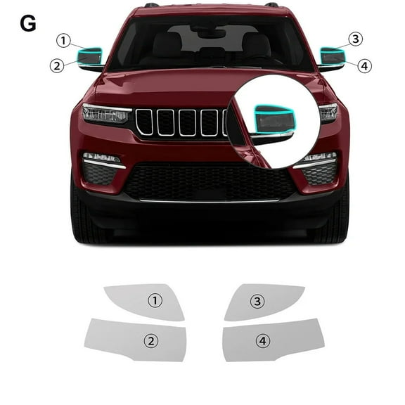 TPU Car Headlight Rearview B C Pillars Film Sticker Smoked Clear Anti-scratch Film For Jeep Grand Cherokee 2022 2023 2024 2025.