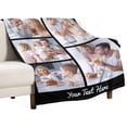 thumbnail image 5 of Personalized Blankets and Throws Custom Blankets with Photo Text Customized 1-20 Pictures Blanket for Couple Mom Dad Friend Personalized Gifts for Birthday Christmas Wedding Anniversary Blankets, 5 of 5
