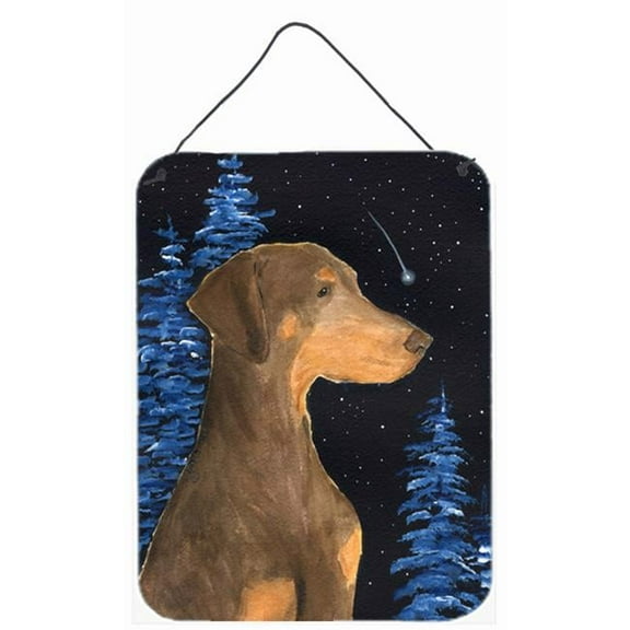 12 x 16 in. Starry Night Doberman Aluminium Metal Wall Or Door Hanging Prints