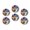 C2967, variant on Glass Refrigerator Magnet 6Pcs Magnetic Fridge Sticker,Decor for Kitchen,Whiteboard,Cabinet,Pop Art Influenced Wolf With Bright Colors