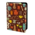 thumbnail image 2 of Rateoe Retro Coffee Pattern Passport Holder Wallet Leather Mulit-purpose Travel Wallet Credit Cards Case ,Passport Cover for Women Men-6.5 in, 2 of 5