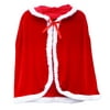 Christmas Cape Xmas Cloak Mrs. Santa Claus Hooded Robe Cloak Cosplay Costume for Party Size - M