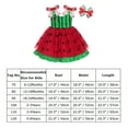 thumbnail image 2 of FYMNSI Baby Girls Polka Dots Tulle Spliced Dresses Birthday Party Princess Tutu Dress Bowknot Headband Christmas Outfit 6-12 Months Green, 2 of 9