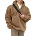 thumbnail image 4 of Men's Ultra Soft Fleece Hoodie Cozy Half Zip Pullover Sweatshirt with Kangaroo Pocket Warm and Stylish, 4 of 4