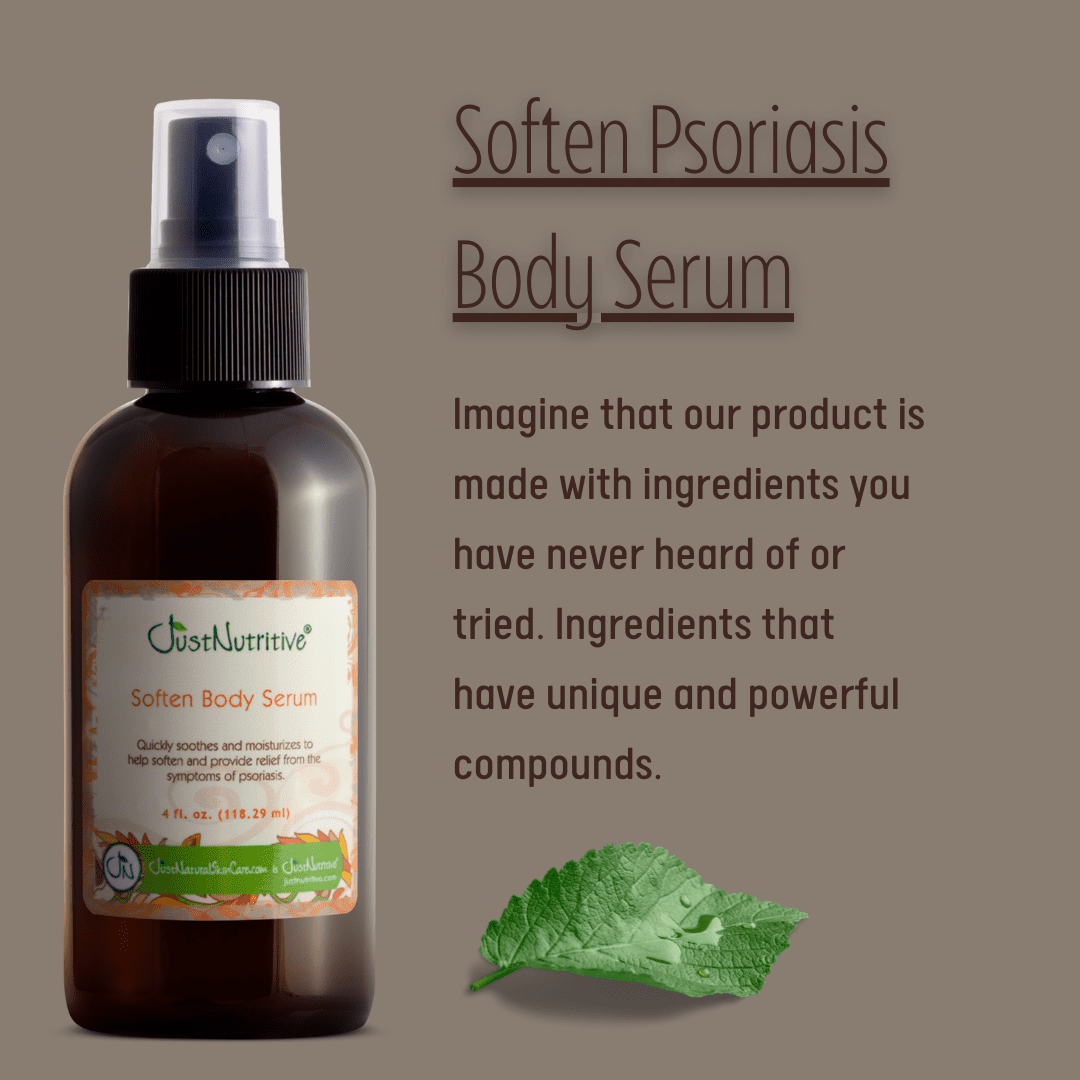Just Nutritive Psoriasis Relief Body Serum, Nourishes & Moisturizes for Dry Skin and Eczema, 4oz