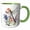 Green/White, variant on 3drose, Blue Dragonfly and Flowers Illustration, 15oz Two-tone Black Mug