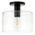 thumbnail image 3 of Evelyn&Zoe 10" Matte Black Metal/Glass Semi Flush Mount, 3 of 5