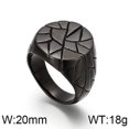 thumbnail image 2 of PAMTIER Men's Stainless Steel Retro Personality Gothic Punk Round Irregular Stone Texture Crack Pattern Biker Ring Hip Hop Style Black Size 8, 2 of 6