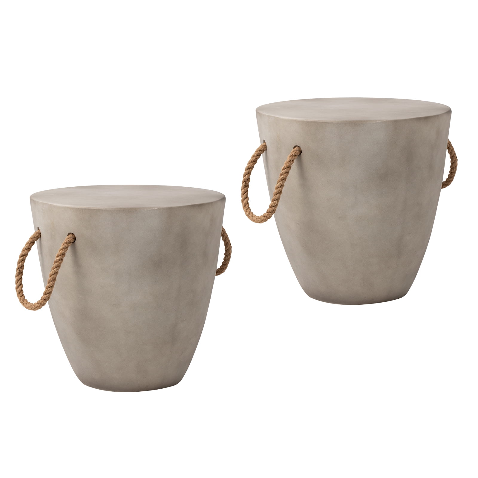 VENTOPYR Set of 2 Outdoor Cup Shaped 17" Side Table End Table for Garden and Patio, Grey