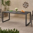 thumbnail image 3 of GDF Studio Noah Outdoor Aluminum Rectangular Dining Table Black, 6 Person, 3 of 9