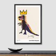 thumbnail image 3 of PixonSign Framed Canvas Print Wall Art Jean-Michel Basquiat Dinosaur King Animals Fantasy Illustrations Fine Art Rustic Scenic Relax/Calm Colorful for Living Room, Bedroom, Office - 16"x24" Black, 3 of 5