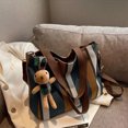 thumbnail image 3 of Shoulder Bag for Women Large Capacity Striped Fashion Handbag Casual Messenger Crossbody Bag with Adjustable Daily Use, 3 of 4