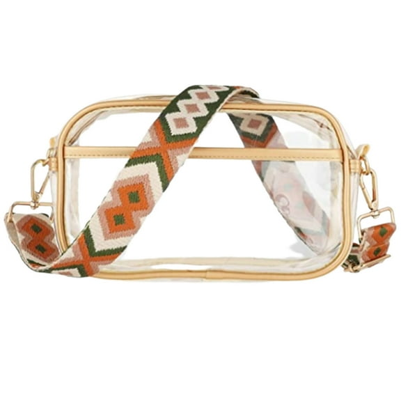 Faraee Clear Purse Bag Stadium Sports Events Small See Through Crossbody Handbag with Shoulder Strap