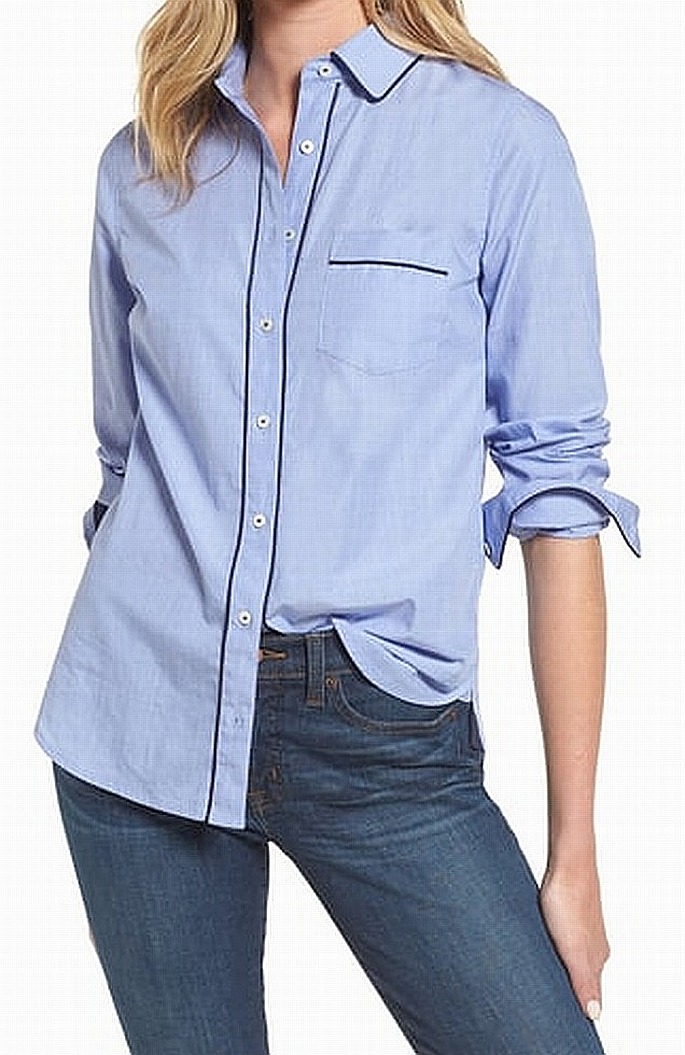j crew denim button down