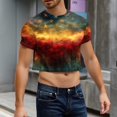 thumbnail image 2 of Yiaimeir Men's Half Cut Casual Beach Round Neck Short Sleeved Top Streetwear,Size S-2XL, 2 of 5