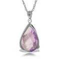 thumbnail image 2 of Galaxy Gold 14K Solid Gold Natural Diamond & Amethyst Briolette Necklace for Women - White Gold Fine Jewelry, 2 of 3