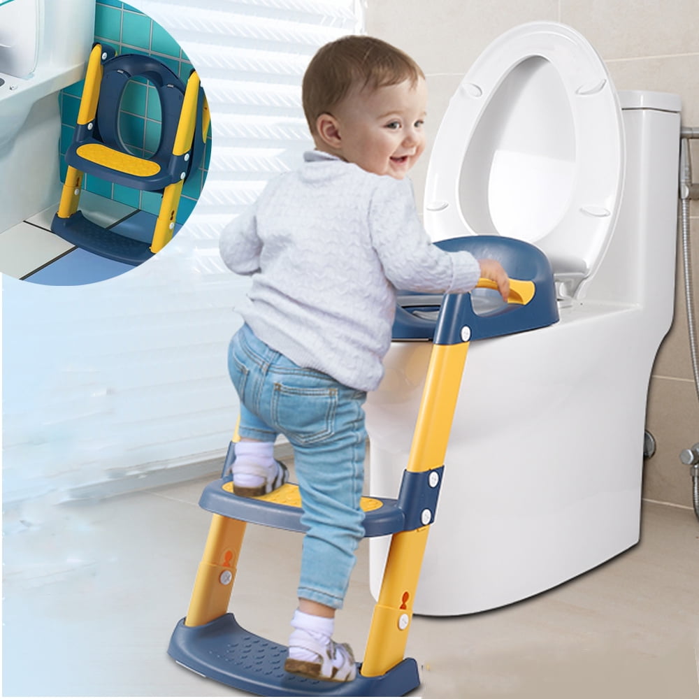 Potty Training Seat with Step Stool Ladder,Potty Ladder for Toddlers Boys Girls,Fits All Toilet