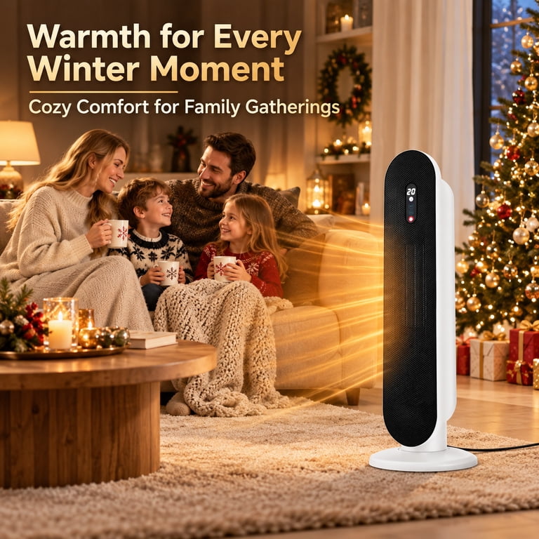 SUGIFT 1500W Ceramic Tower Space Heater, White photo 6