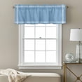thumbnail image 3 of Pure Light Blue Kitchen Curtain Valances for Windows Farmhouse Short Curtains, Simple Solid Color Rod Pocket Valance Curtain for Bedroom Cafe Living Room 42"x12", 3 of 8
