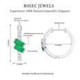 thumbnail image 6 of Rosec Jewels Baguette Emerald Hoop Earrings - AAA Quality - Natural Emerald Diamond Earrings for Women - with Jewelry Box, 10K White Gold, 6 of 7