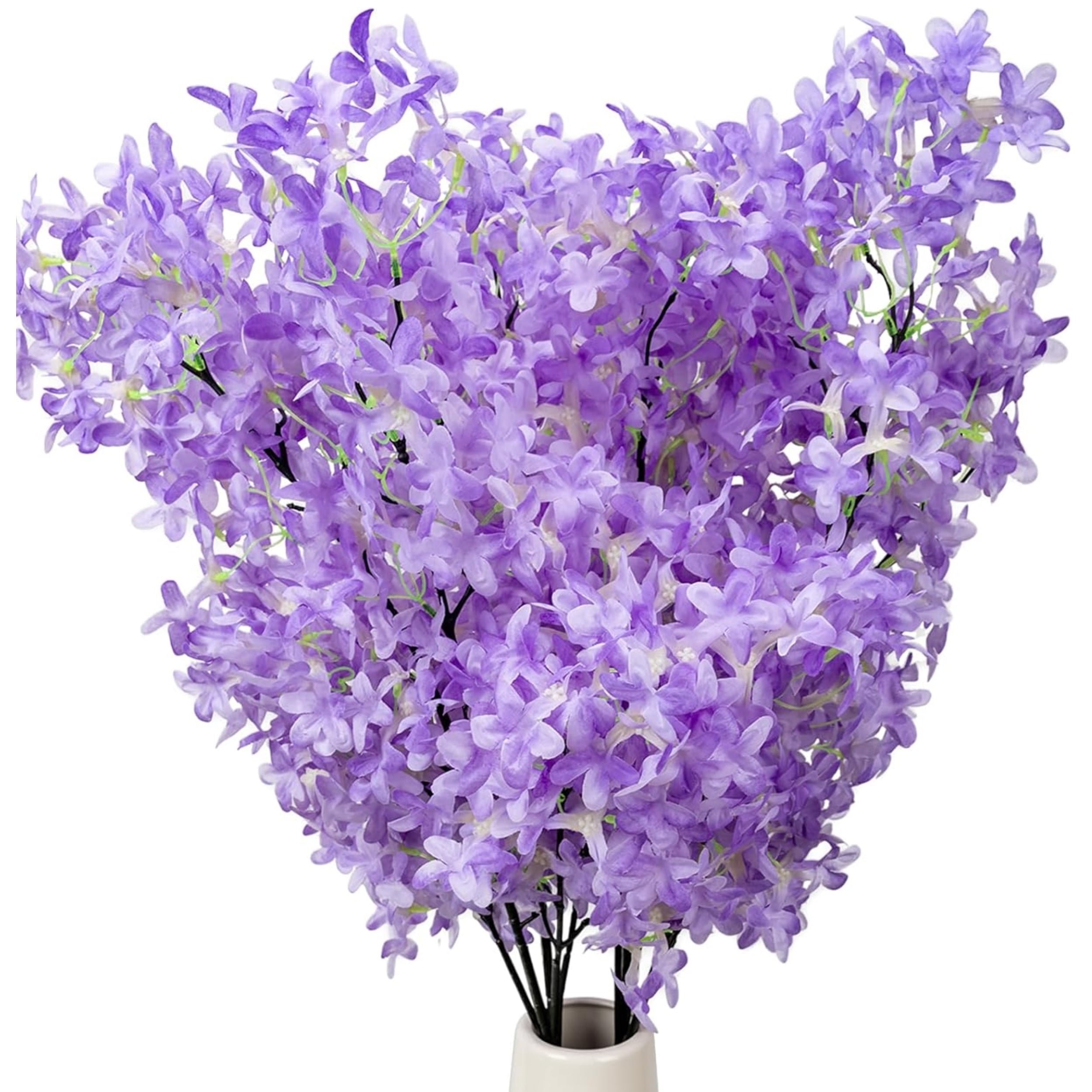 Topboutique Artificial Lilac Flowers Silk Purple Lilac Fake Flowers Stems Faux Cherry Flowers 38 inch Tall Stems Flower Arrangement for Wedding Party Home Decor, 3 Pcs Purple