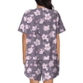 thumbnail image 4 of Womens Pajama Sets With Pocket, Elegant berry blossoms floral Lounge Sets Short Sleeve Sleepwear PJ Sets for Women, 4 of 6