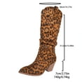 thumbnail image 2 of SACFOF Womens Classic Tall Knee High Block Heel Fashion Boots Animal Print Pointed Toe Chunky Heel Shoes, 2 of 7