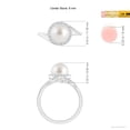 thumbnail image 5 of ANGARA South Sea Cultured Pearl & Diamond Halo Bypass Ring in 14K White Gold for Women | June Birthstone, Birthday, Anniversary, Jewelry Gift for Women | Pearl Ring, 5 of 8