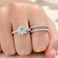 thumbnail image 3 of Newshe Wedding Ring Sets Engagement rings for women 925 Sterling Silver Ring Enhancer Flower Halo 5A Cz Size 8, 3 of 8