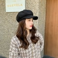thumbnail image 4 of Classic Wool Beret Hat for Women Newsboy Hats Black Visor French Beret Cabbie Cap Hat Winter Hat Fashion Ladies Hats, 4 of 7