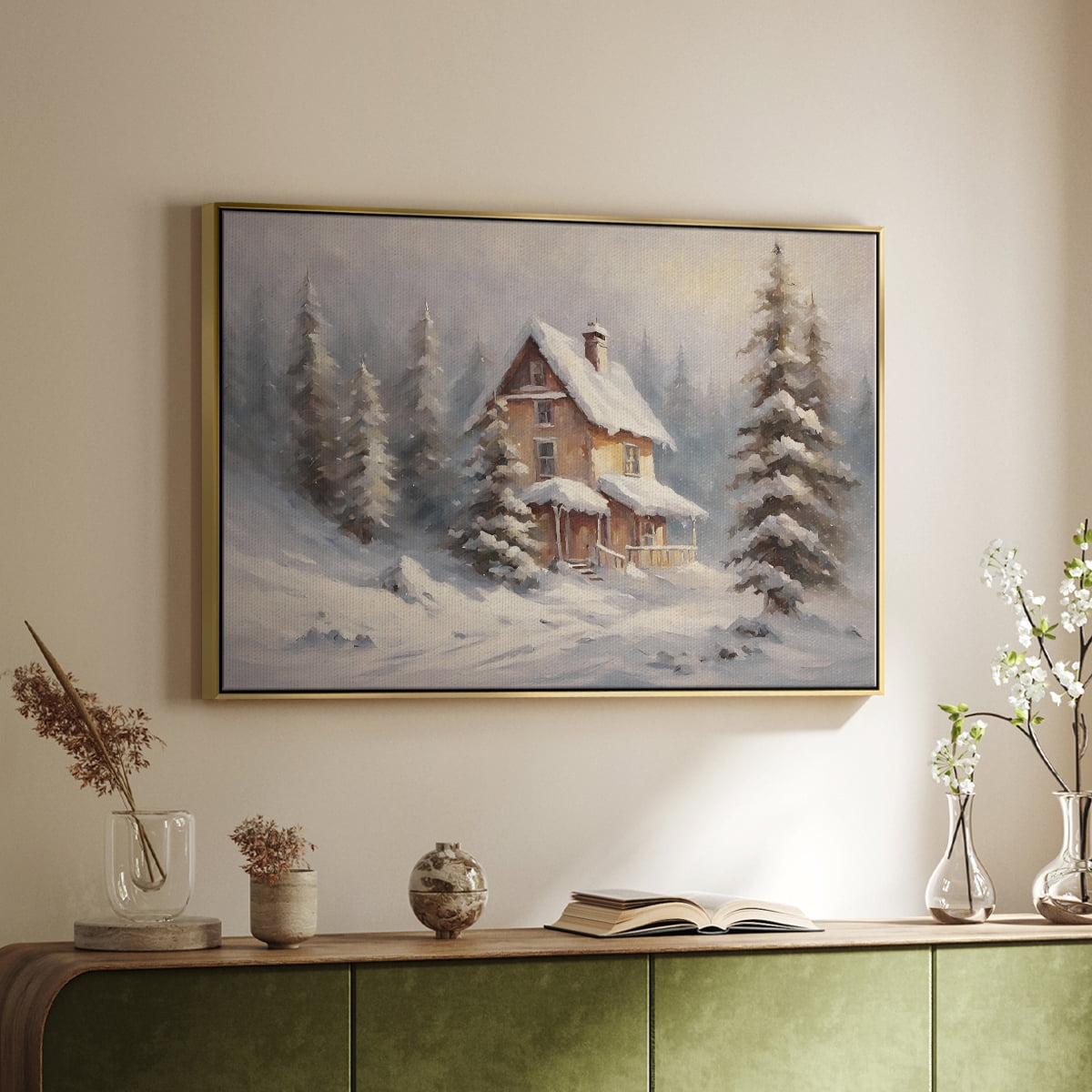 Vintage Landscape-CLXXVIII By Wexford Home Framed in Gold Wood Gallery Wrapped Canvas 25 in. x 37 in.
