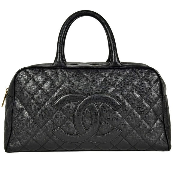 Pre-Owned CHANEL Coco Mark Matelasse Caviar Skin A20996 Black (Good)