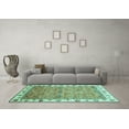 thumbnail image 3 of Ahgly Company Indoor Round Oriental Turquoise Blue Traditional Area Rugs, 4' Round, 3 of 4