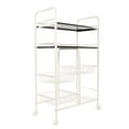 thumbnail image 7 of 4-Tier Kitchen Utility Storage Carts with Wheels, 17.32'' x 10.24'' x 40.94'' Shelf Trolley with 3 Mesh Wire Basket and 2 Shelving Unit, Standing Spice Storage Cart for Microwave Oven, White, S13808, 7 of 7