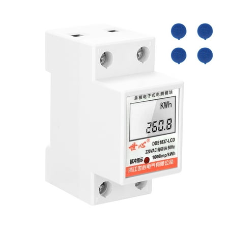 

CACAGOO DDS-LDG 220 V 50Hz Single-Phase Electric Enery Meter with LCD Display 35mm Din-rail Mount
