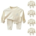 thumbnail image 3 of 2025 Boys And Girls Spring Fall Pajama Set Printed Long Johns Two Piece Set Sleepwear Pink, 3 of 3