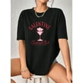 thumbnail image 1 of Summer Casual Round Neck, Valentine's Day Round Neck Shirt, Valentine's Day T-Shirt, Best Friends' Day Shirt, Cute Valentine's Day T-Shirt, Women's Valentine's Day, T-Shirt, Slim Fit Short Sleeved T-, 1 of 6