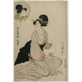 thumbnail image 2 of Kitagawa Utamaro 14x18 Gold Ornate Wood Frame and Double Matted Museum Art Print Titled - An Attractive Woman Who Looks Like the Actor Iwai Hanshiro V (1806), 2 of 4