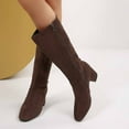 thumbnail image 6 of Women's Mid-Calf Boots Fashion Suede Side Zipper Ankle Booties Durable - Sole for Comfortable Winter and Fall Casual Wear, 6 of 8