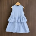 thumbnail image 4 of Cethrio Summer Dresses for Girl 2026, Gifts Casual Crew Neck Sleeveless Kids Midi Dresses Blue Size 6-7 T, 4 of 7