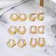 thumbnail image 3 of Juego de 6 Aros Finos para Mujer JeenMata Chapados en Oro Amarillo, 3 of 5