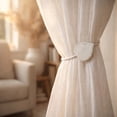 thumbnail image 2 of Evideco French Home Goods Curtain Holdbacks Set of 2 Magnetic Wooden Heart Curtain Tiebacks – Easy to Use, No Installation Needed – White, 2 of 6
