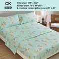 thumbnail image 2 of Floral Printed Sheet Set King Soft Microfiber Botanical Bed Sheets Extra Deep Pocket Pieces, 2 of 6